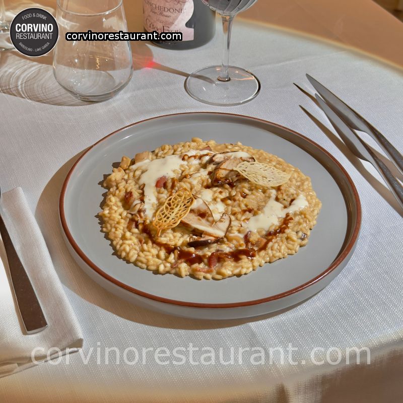 Risotto with porcini mushrooms and bacon Risotto with porcini mushrooms and bacon