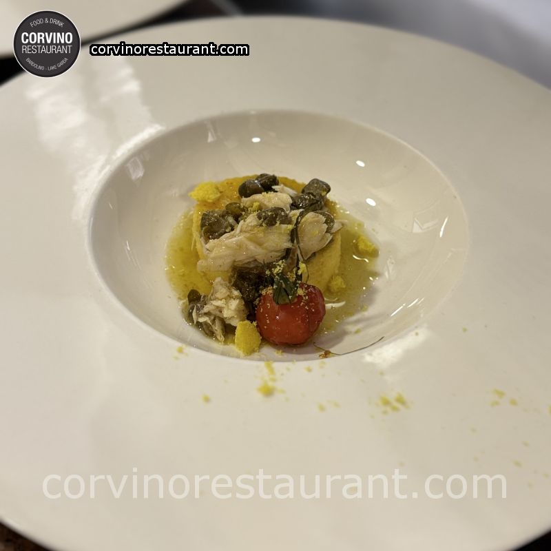 Polenta with pike and trout in saor Polenta with pike and trout in saor