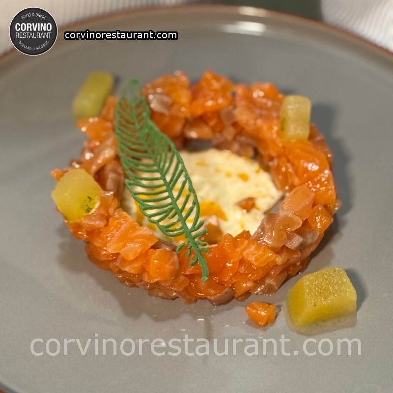 Salmon tartare with green apple and dill Salmon tartare with green apple and dill